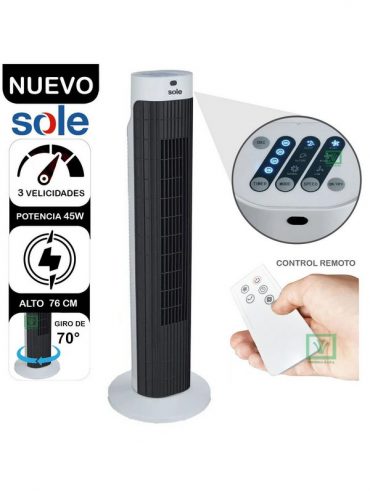 Ventilador de Aire Sole Tipo Torre Sole 76cm SOLAIR019 Blanco