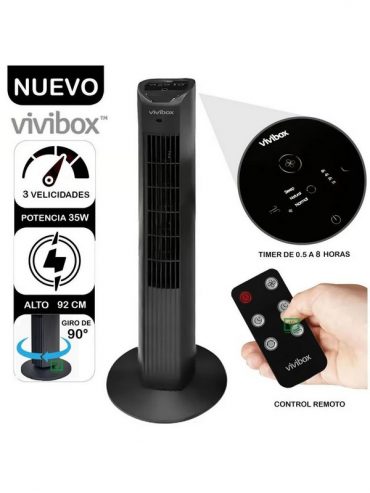 Ventilador de Aire Tipo Torre Vivibox 92cm Q1 Negro