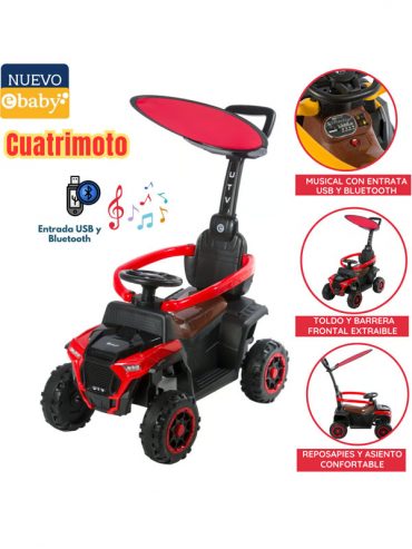 Cuatrimoto Musical con Luces y Sombrilla Rojo EB351