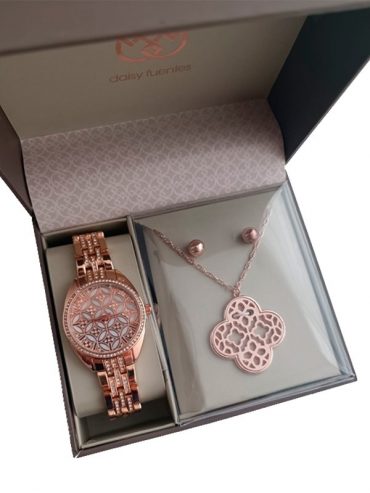 SET RELOJ + ARETES Y COLLAR